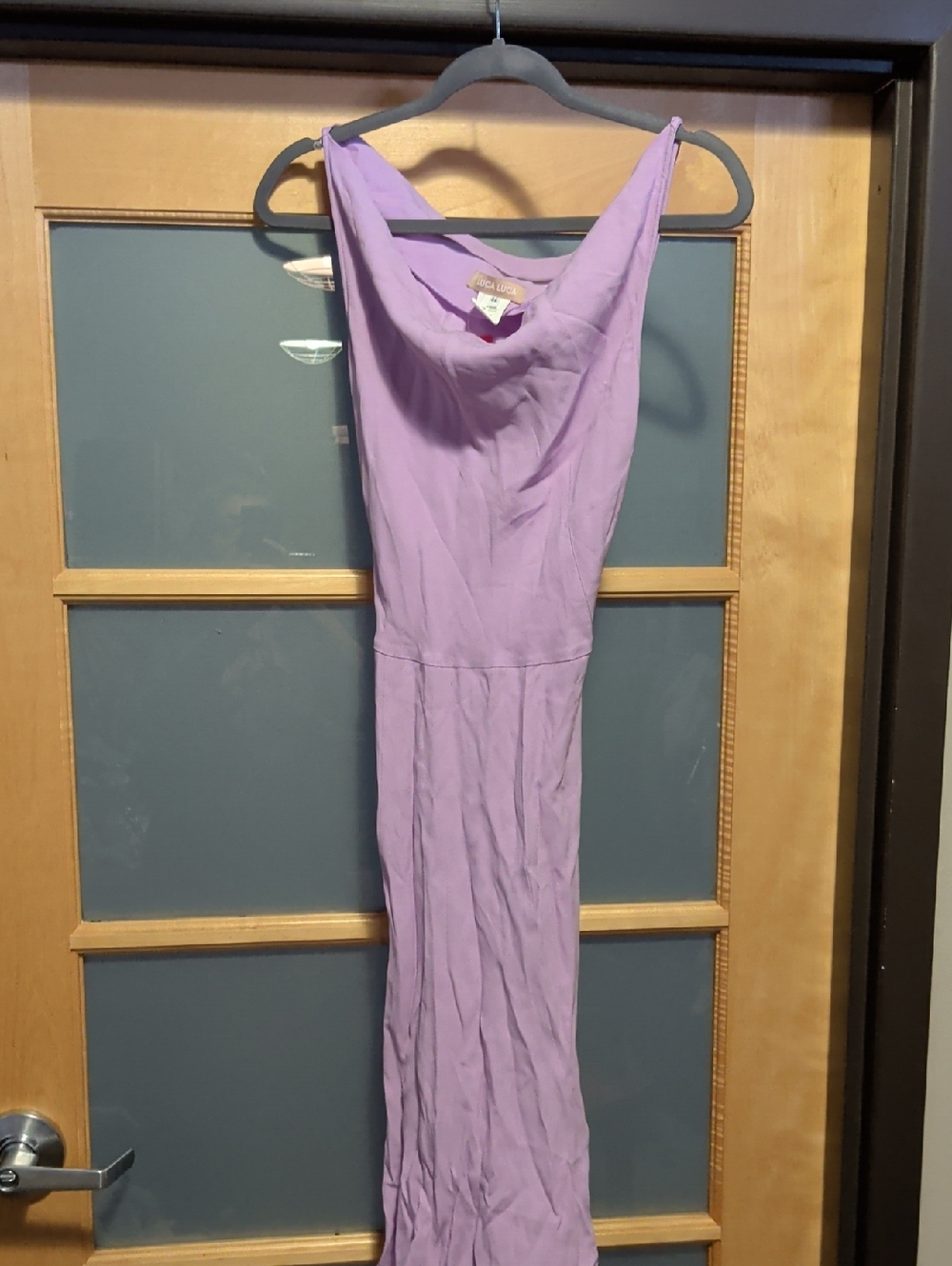 Lavender Cowl Neck Belted Midi Dress - Women's